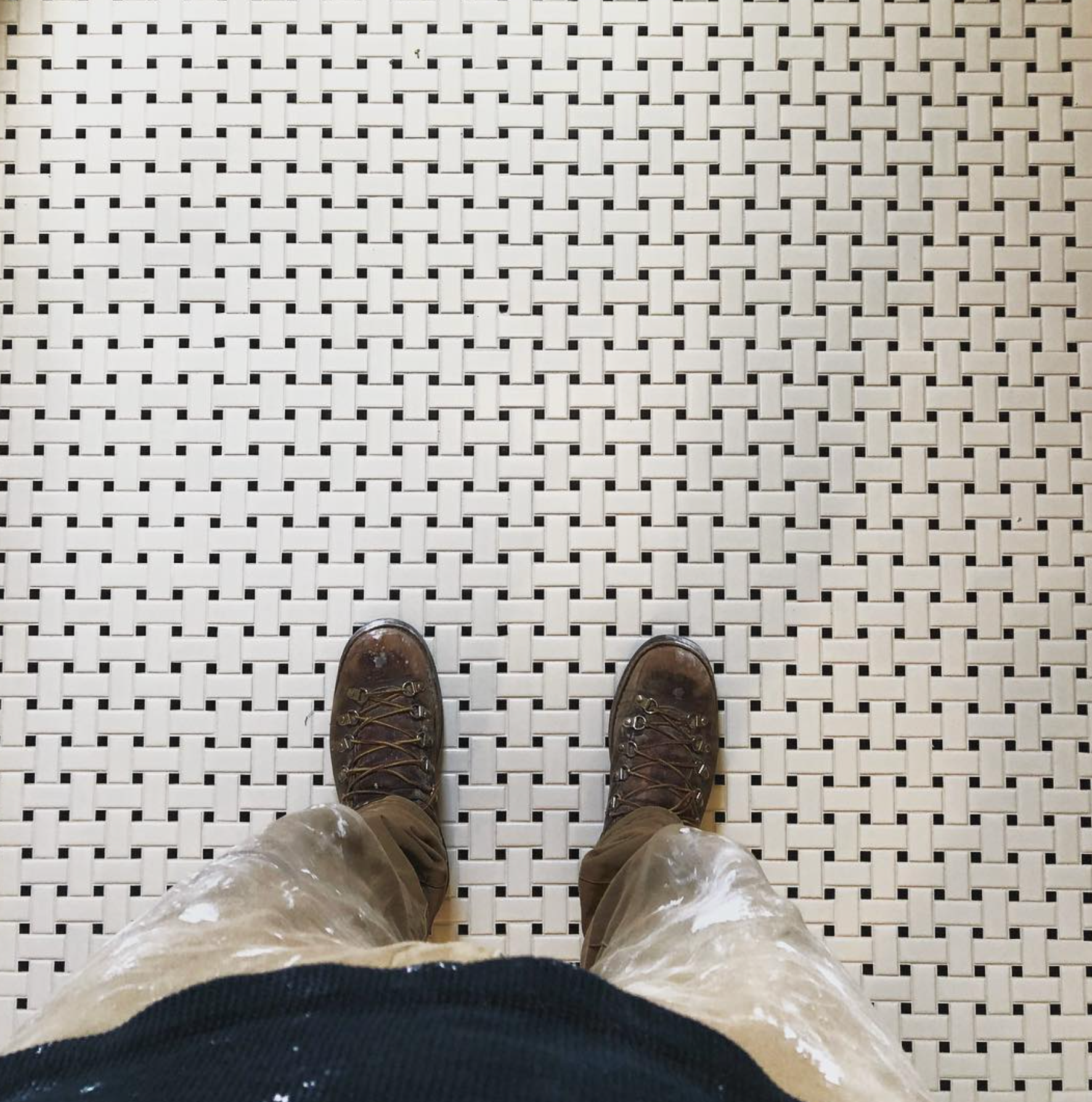 Basketweave tile flooring installation in Lehigh Valley